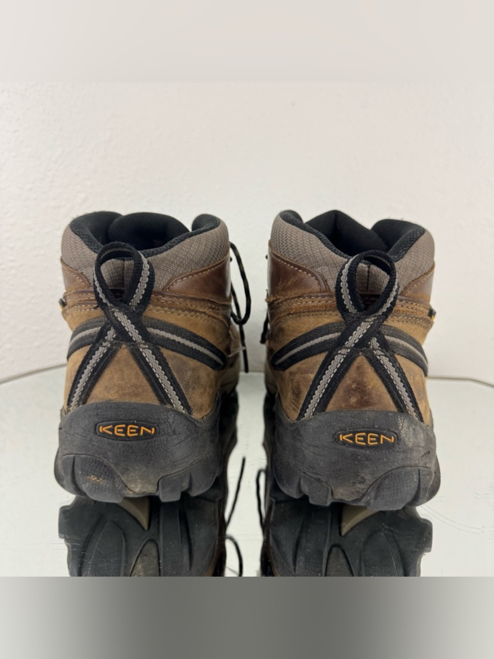 KEEN Mens Brown Leather Targhee II Mid Waterproof Outdoor Hiking Winter Boots - Picture 5 of 11